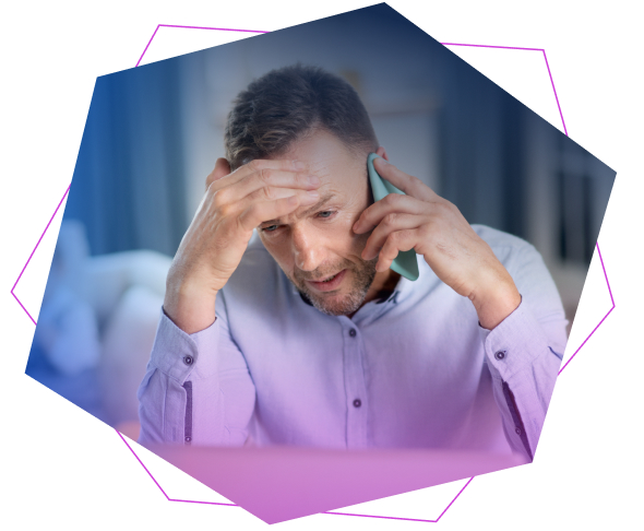 Stressed man on phone call - thecreditrepaircompany.com.au